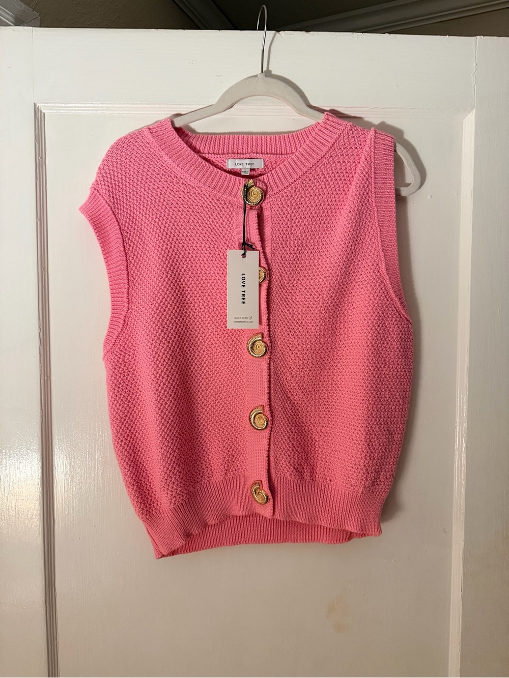 Love Tree Sweater Vest – Pink (L)